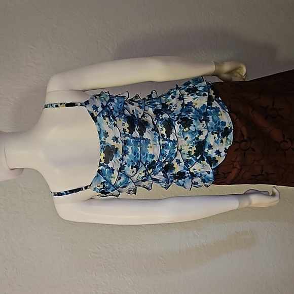 3/$30 Whbm 1990s Fairycore Floral Layered Spaghetti Strap Chiffon Slip Top - Picture 8 of 8